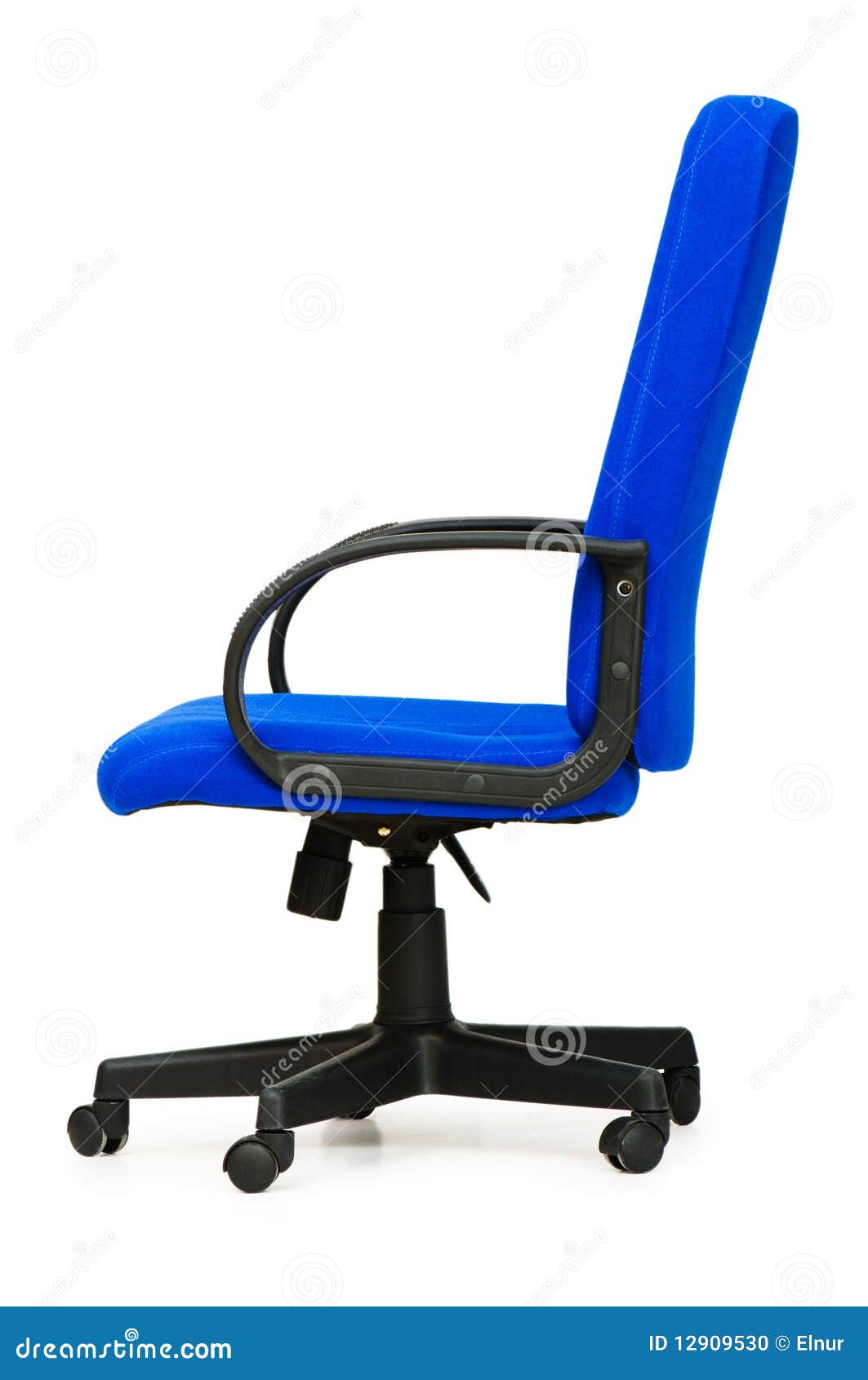 Blue office chair isolated stock photo. Image of office 12909530