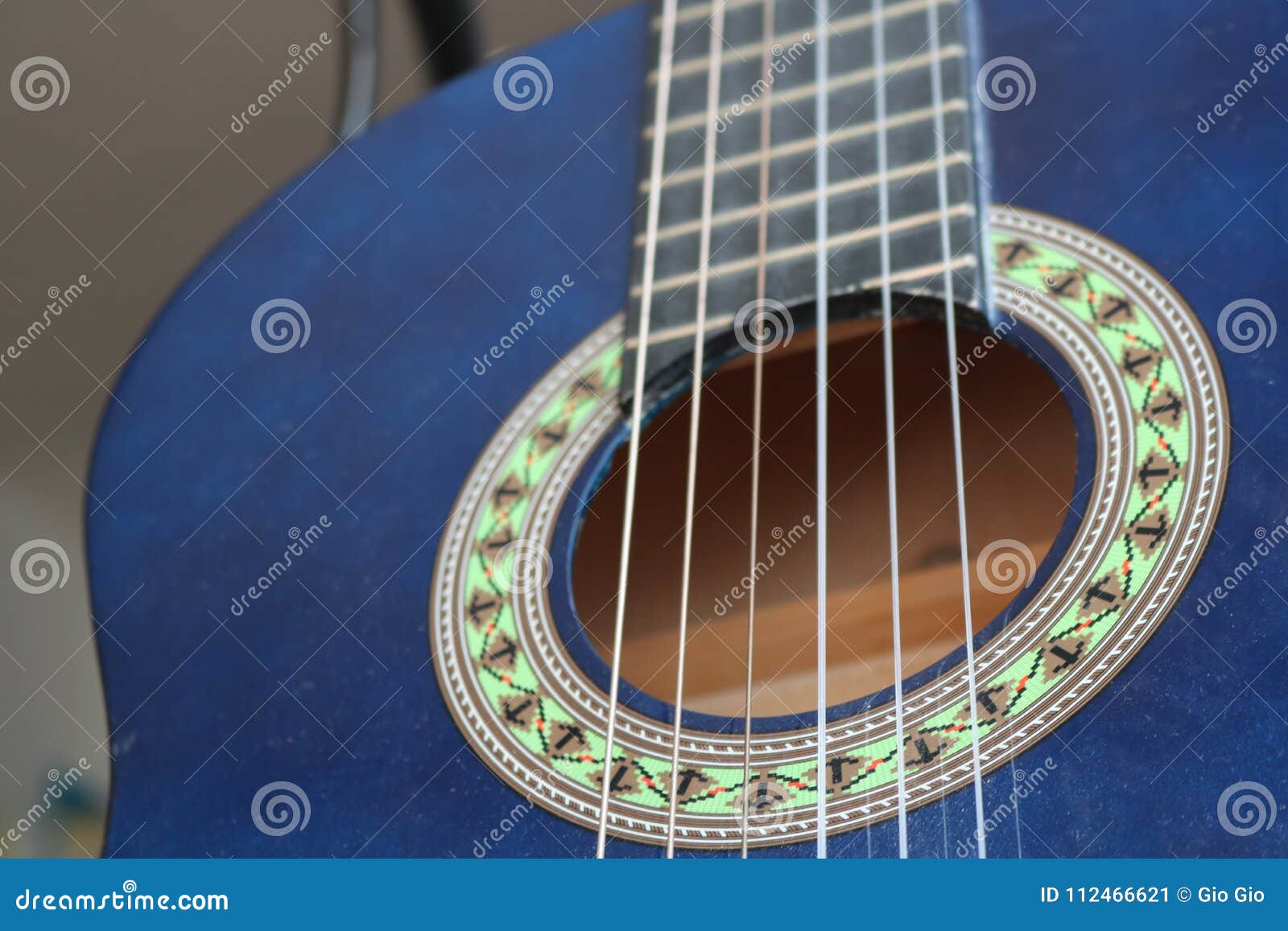 Blue Classical Guitar Close Up Stock Image Image of live, close