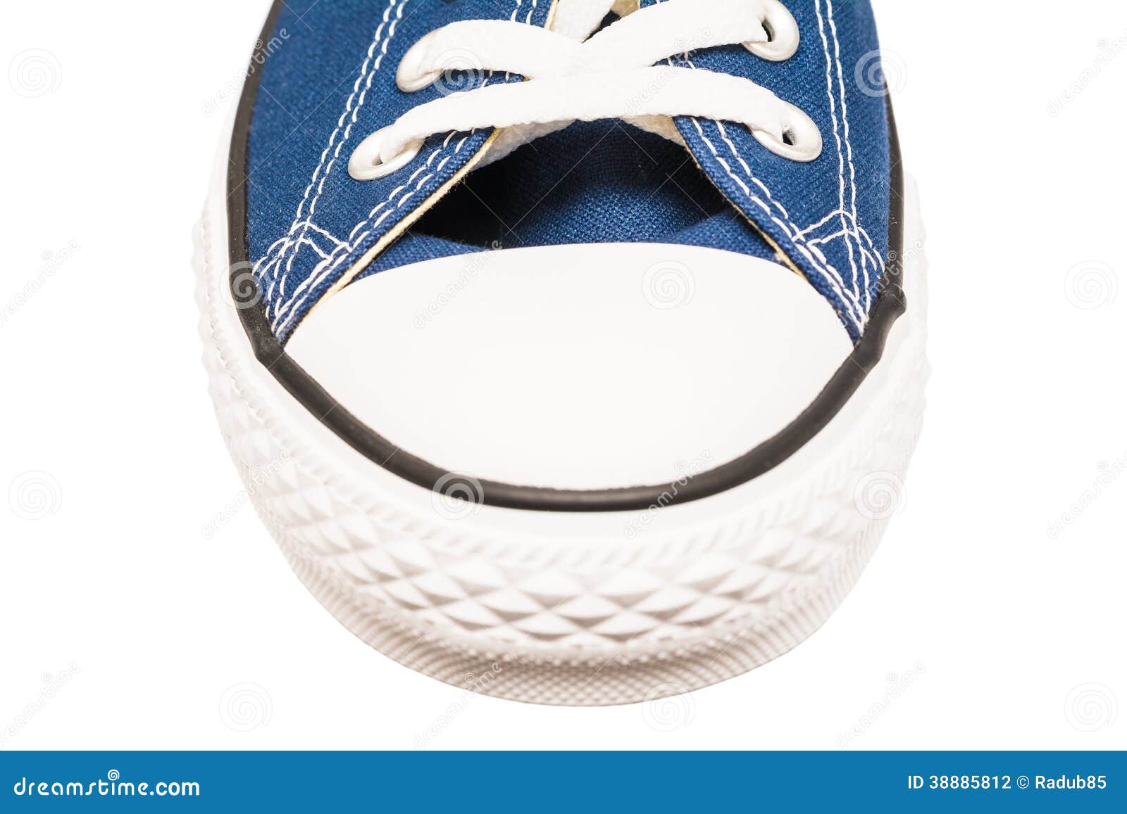 Blue Old Sneakers Front View Stock Photo - Image of sneaker, design ...