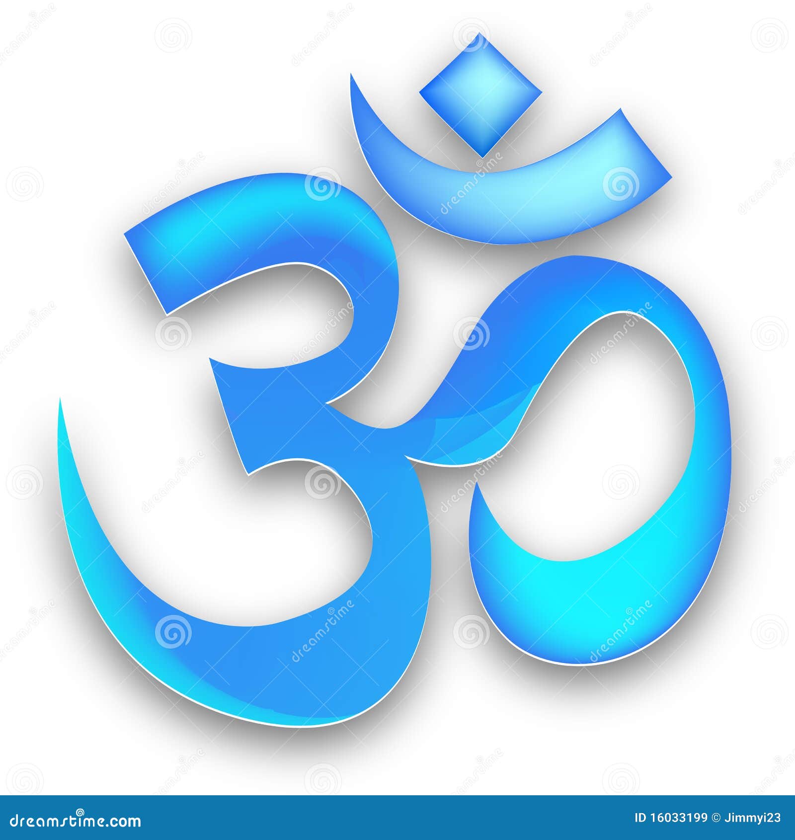 Blue om symbol stock vector. Illustration of buddhism - 16033199