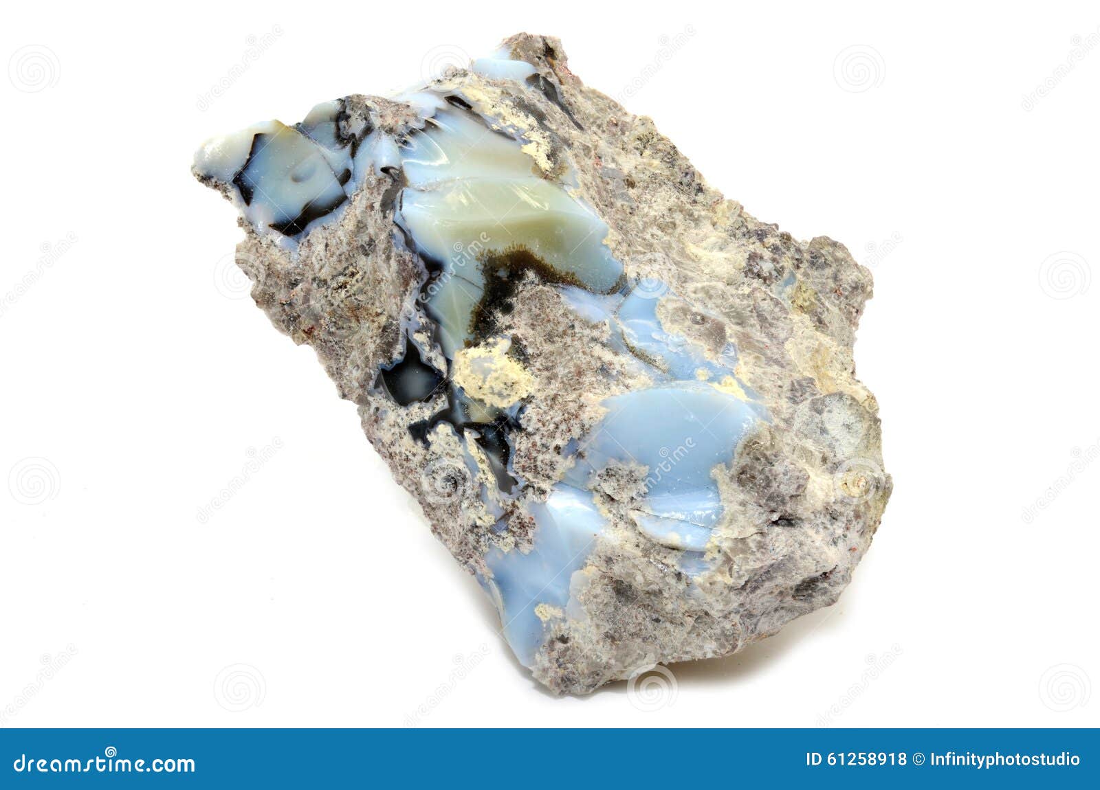 blue opal specimen  on white