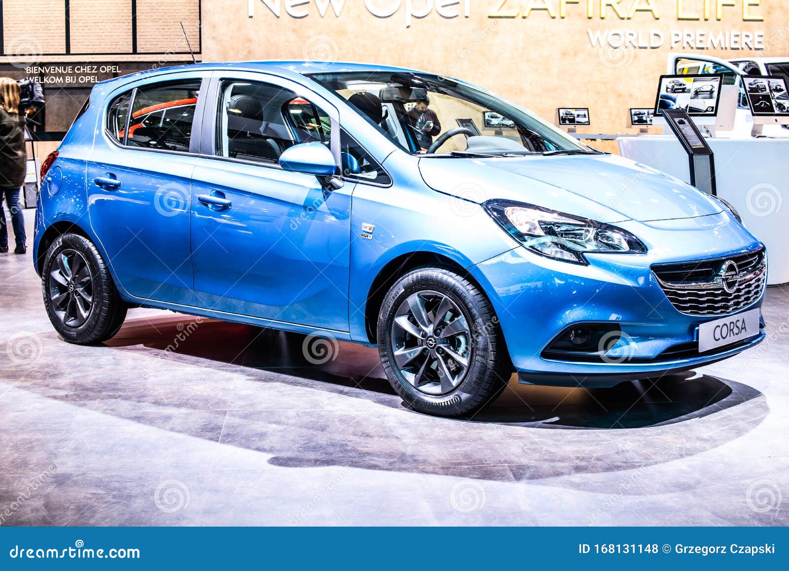 Blue OPEL Corsa, Brussels Motor Show, Corsa E - Fifth Generation, Supermini  Car Produced by Opel PSA Group Editorial Stock Photo - Image of displayed,  performance: 168131148