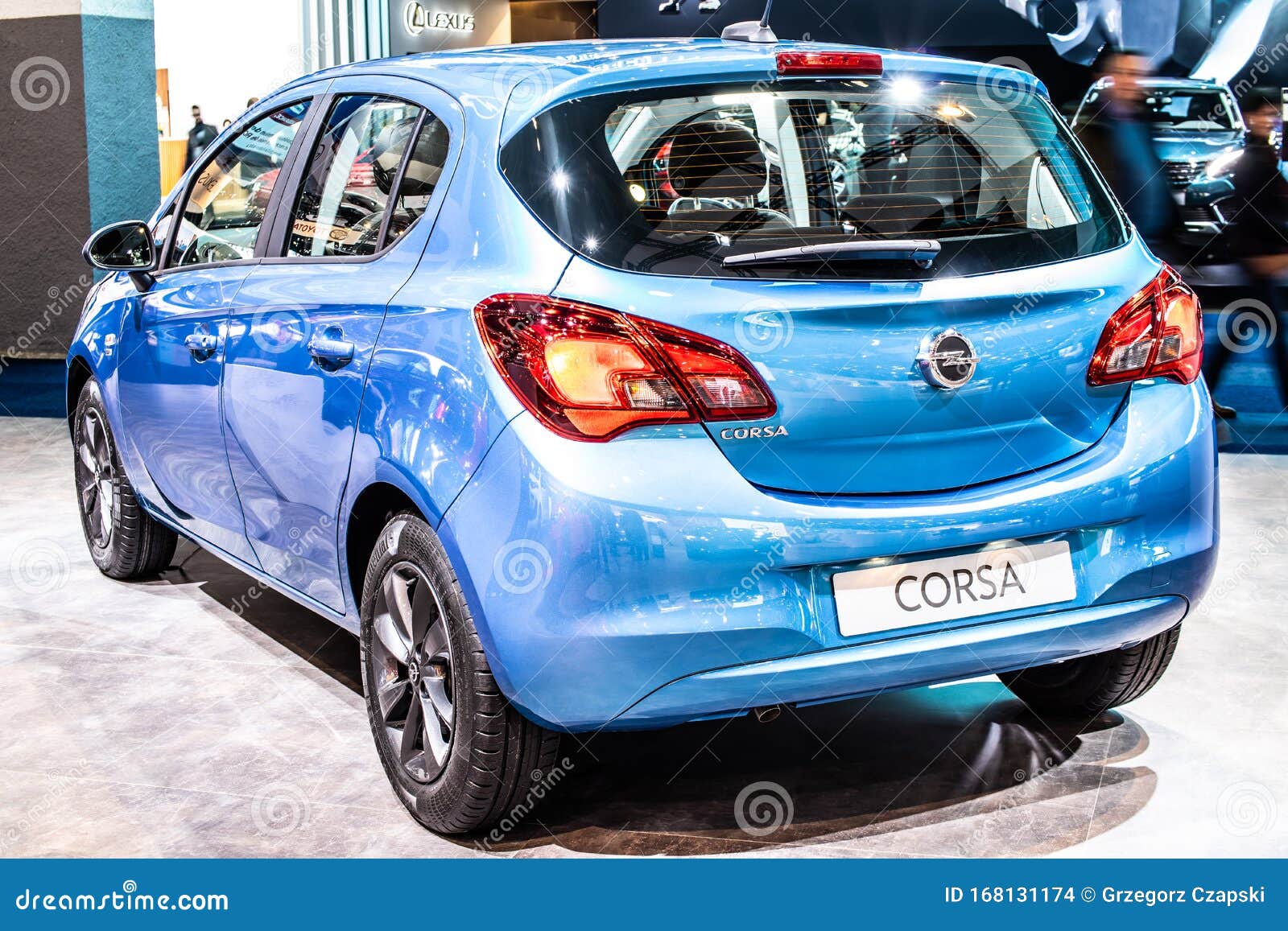 Blue OPEL Corsa, Brussels Motor Show, Corsa E - Fifth Generation