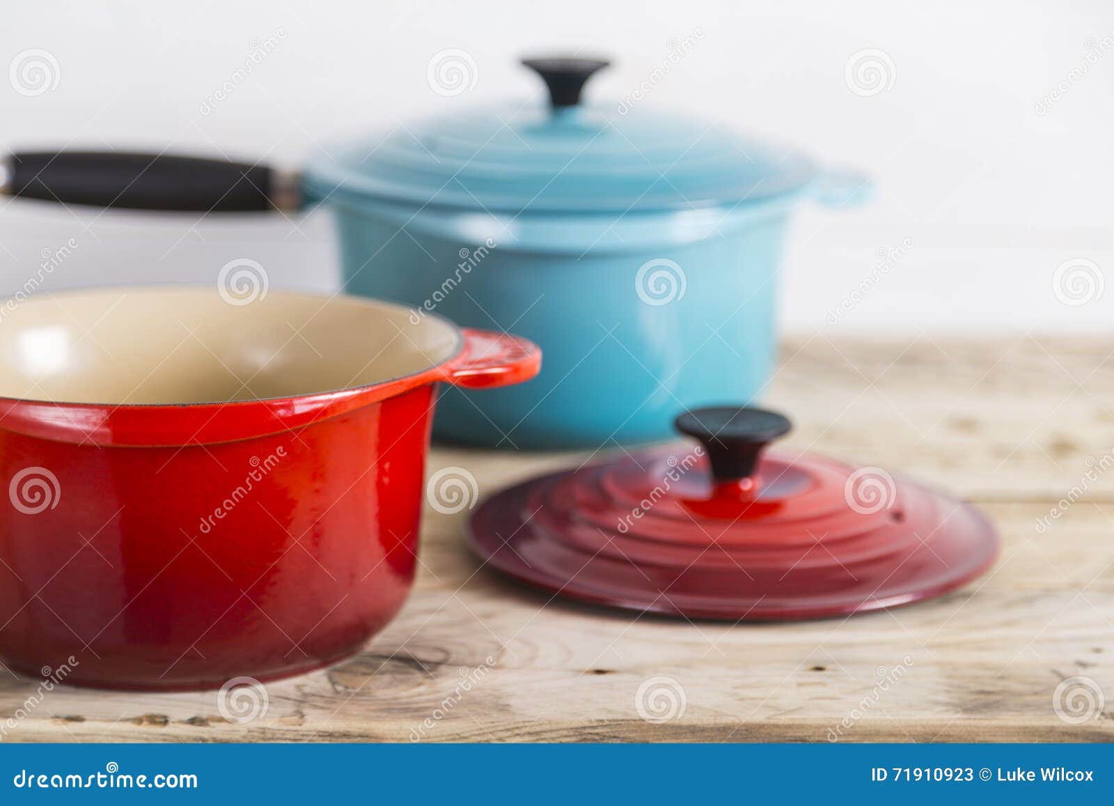 Blue Open Red Saucepans Stock Photos Free & RoyaltyFree Stock Photos