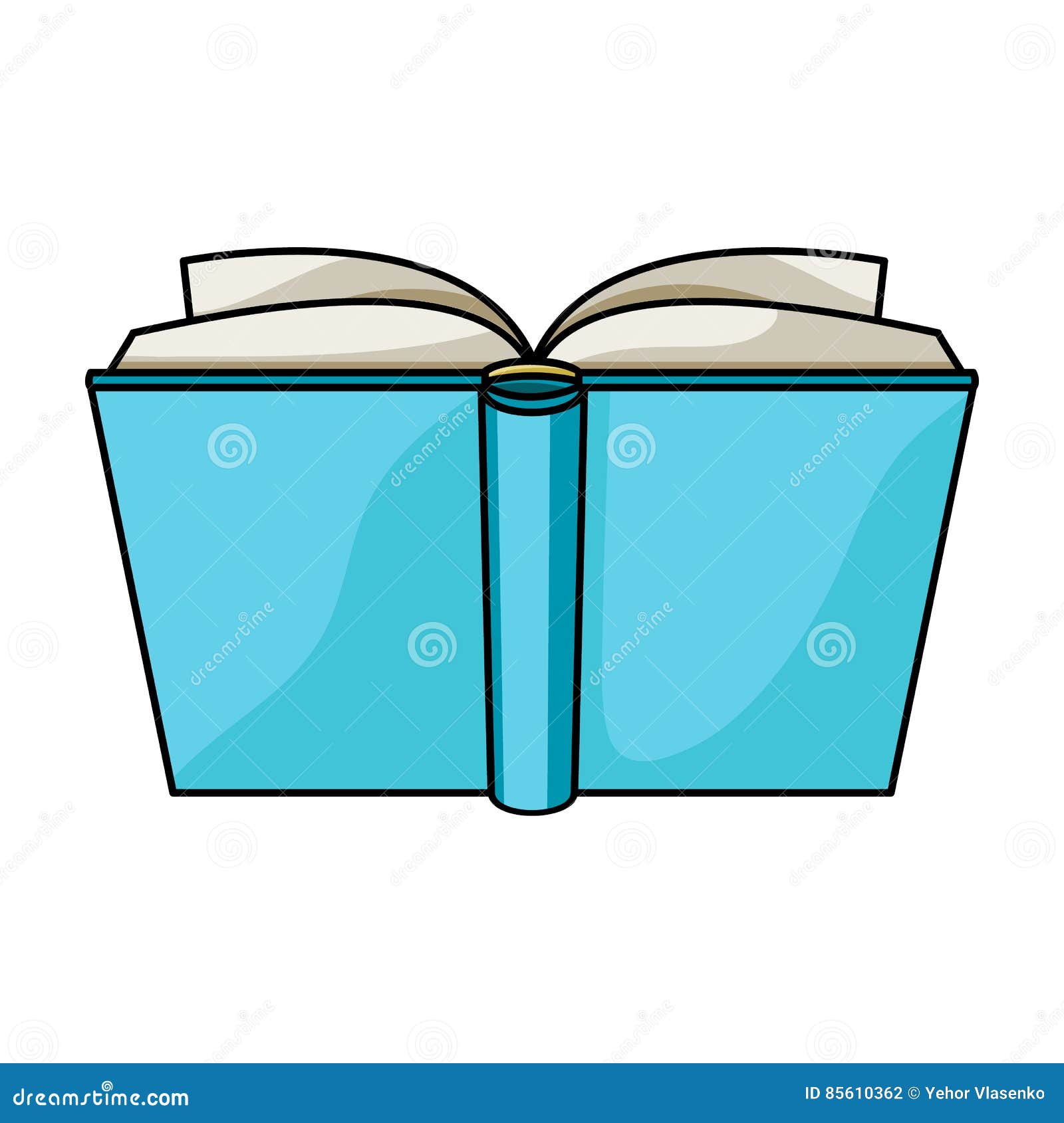 Blue Opened Book Icon in Cartoon Style Isolated on White Background. Books  Symbol. Stock Vector - Illustration of study, diary: 85610362