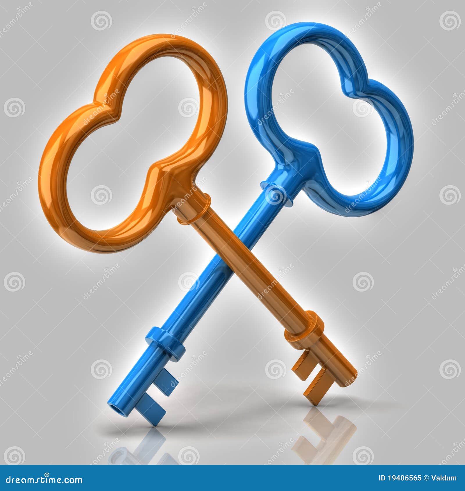 Blue and orange keys stock illustration. Illustration of metallic
