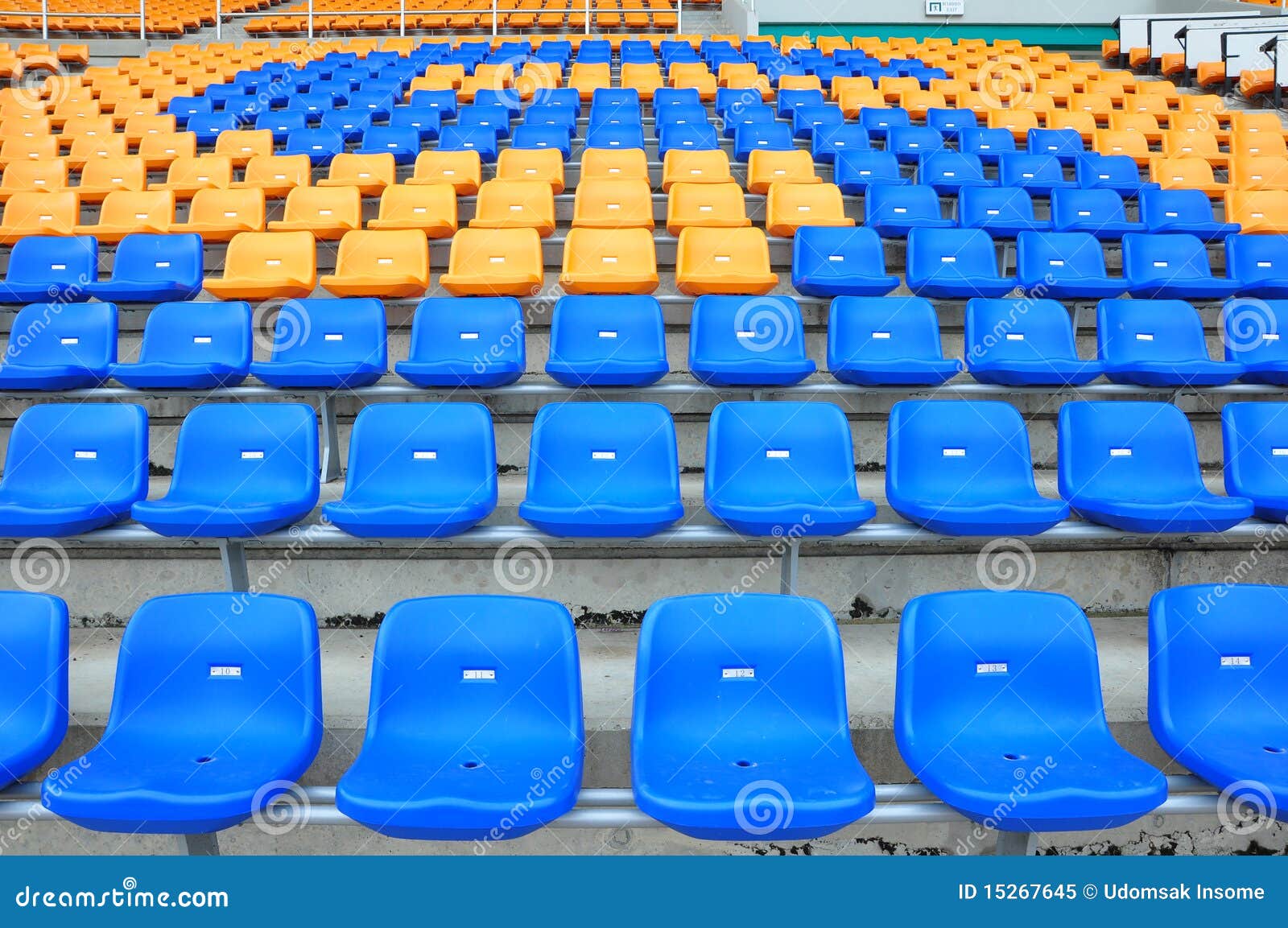 blue and orange seat