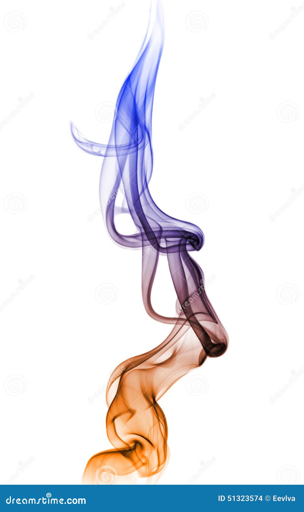 Blue and orange smoke. stock photo. Image of elegant 51323574