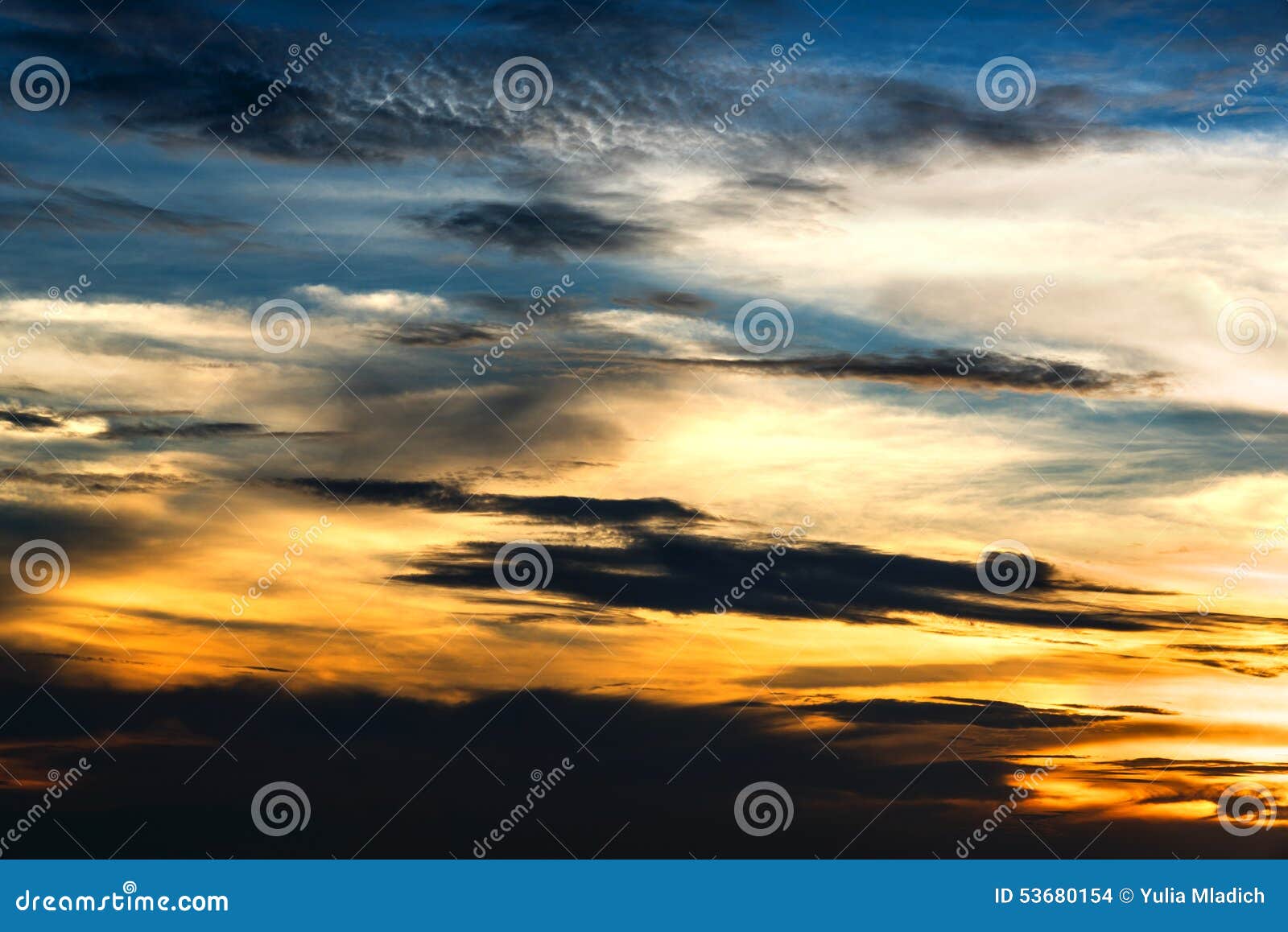 Blue and orange sunset stock photo. Image of beauty, scene 53680154