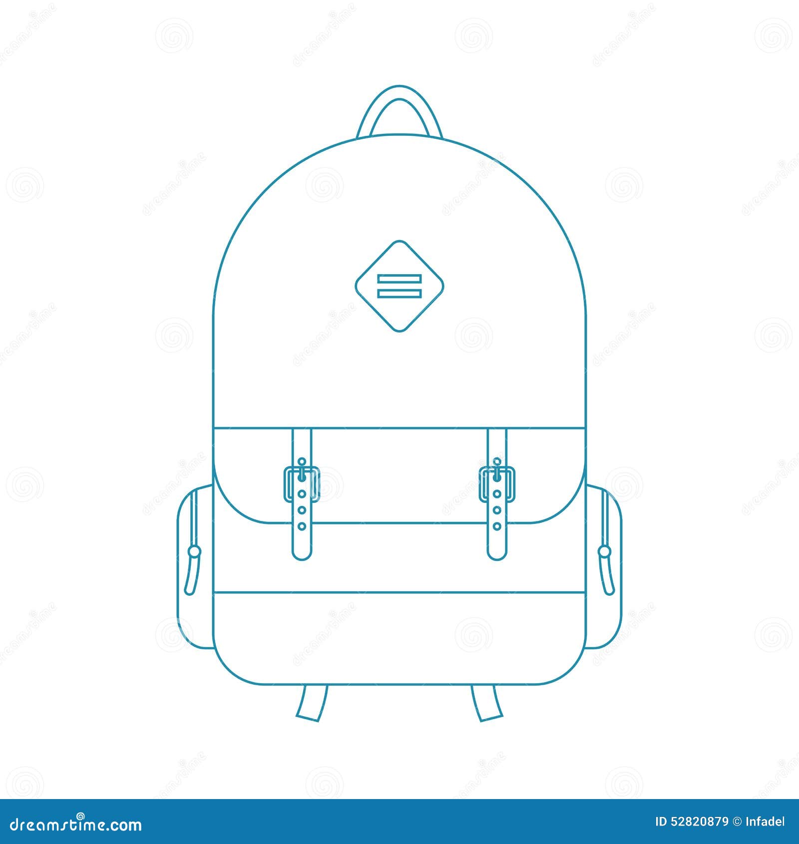 Blue outline backpack stock vector. Illustration of pattern - 52820879