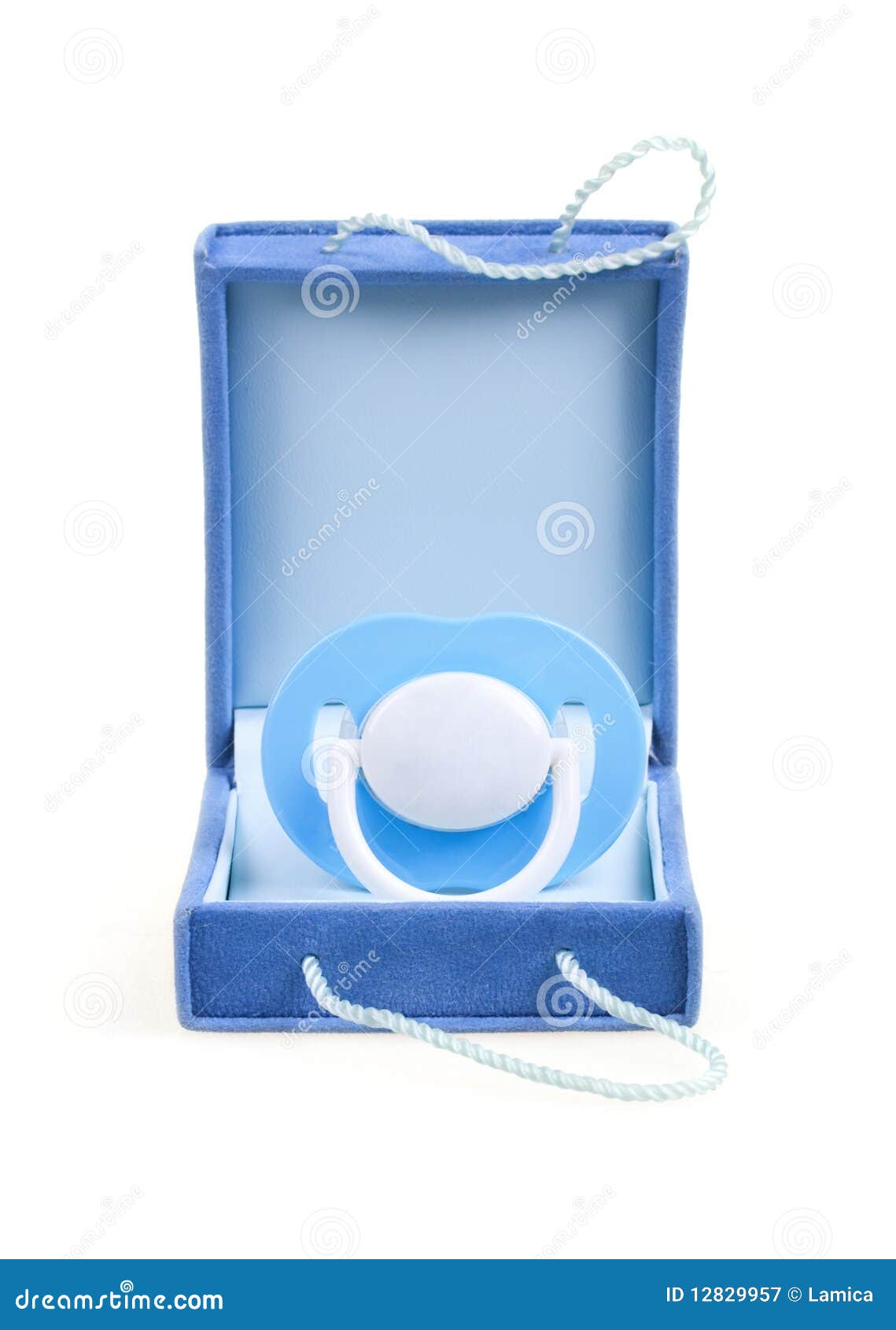Blue pacifier in box stock image. Image of pacifier, teeth 12829957