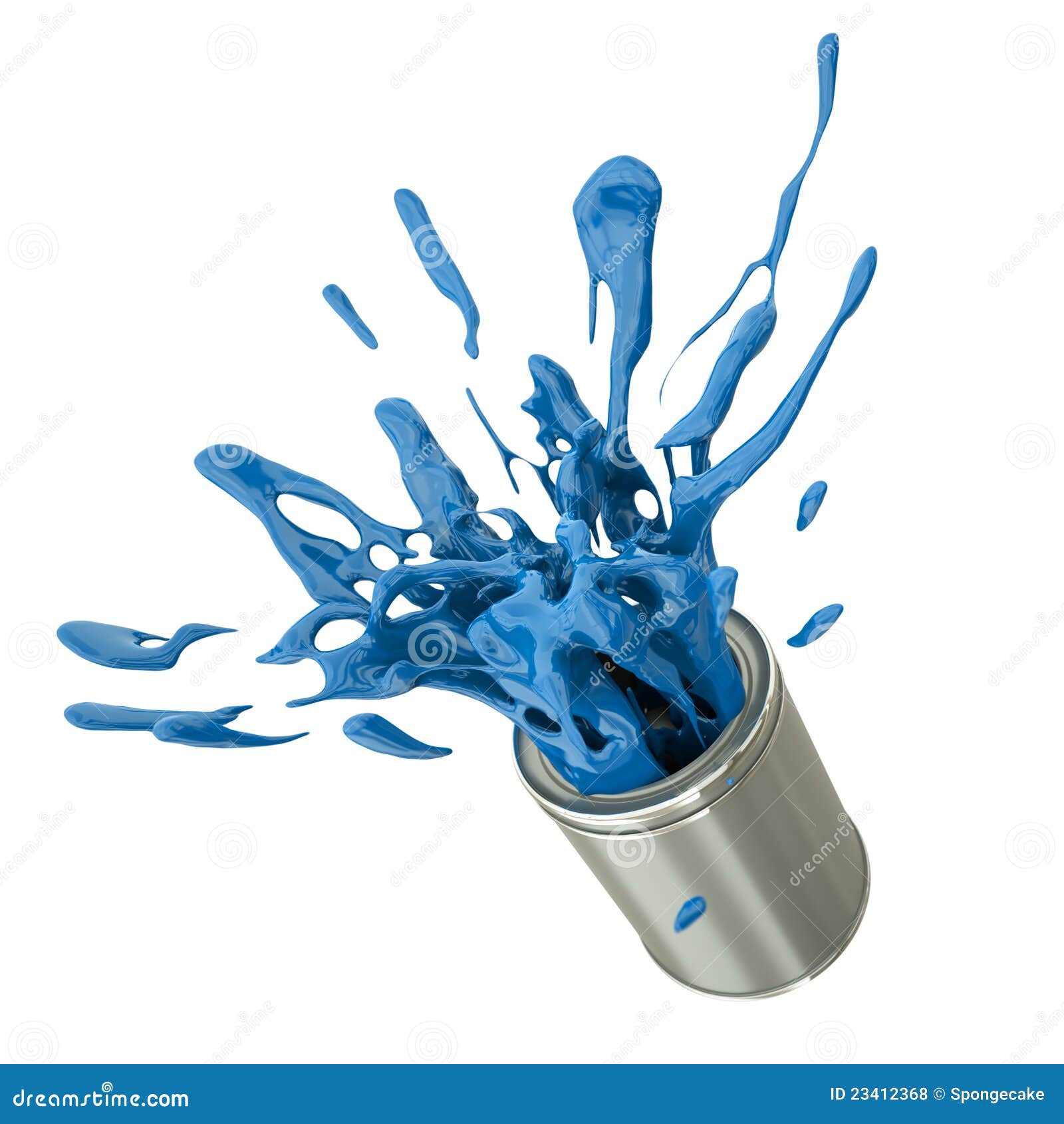 Spilled Blue Paint Can Isolated On Stock Illustration 191896781