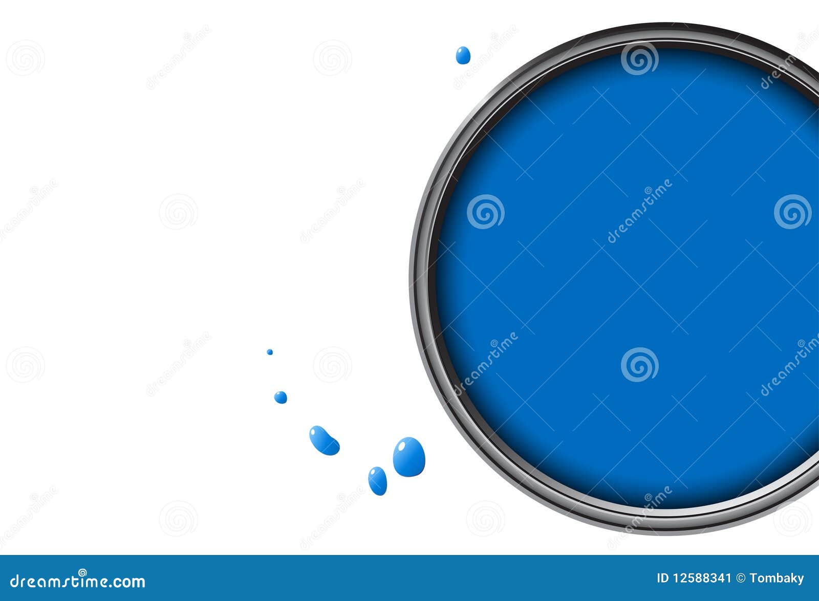 Blue paint can stock vector. Illustration of paint, flat 12588341