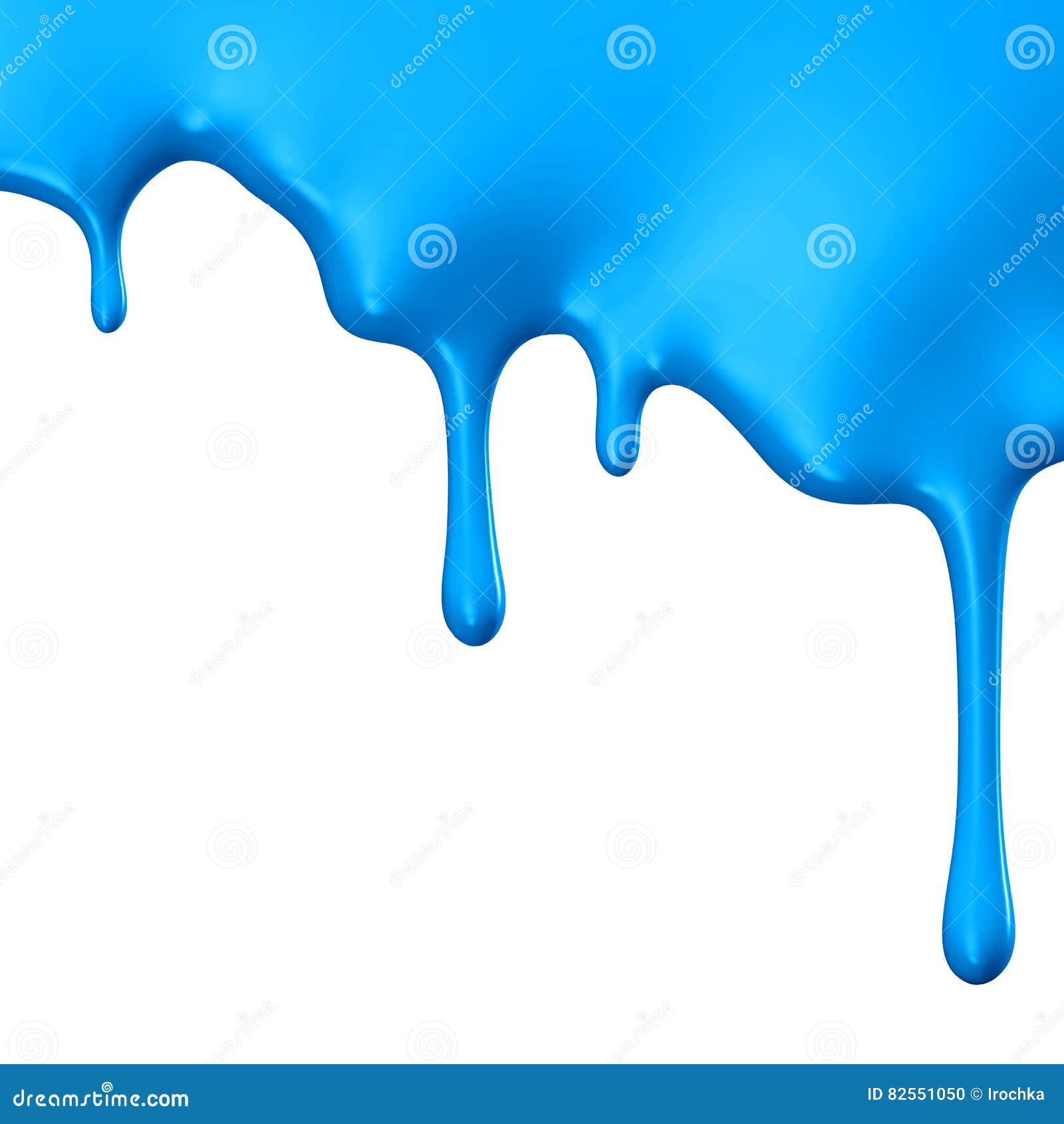 Blue Paint Dripping Isolated Over White Background Stock Illustration ...