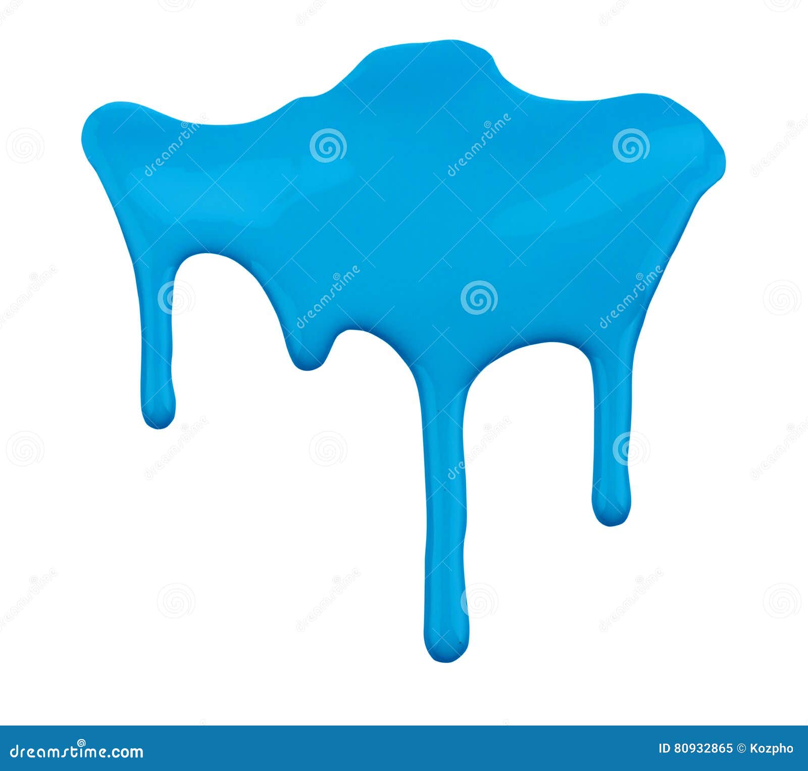 Blue Paint Dripping Isolated on White Stock Image Image of nail