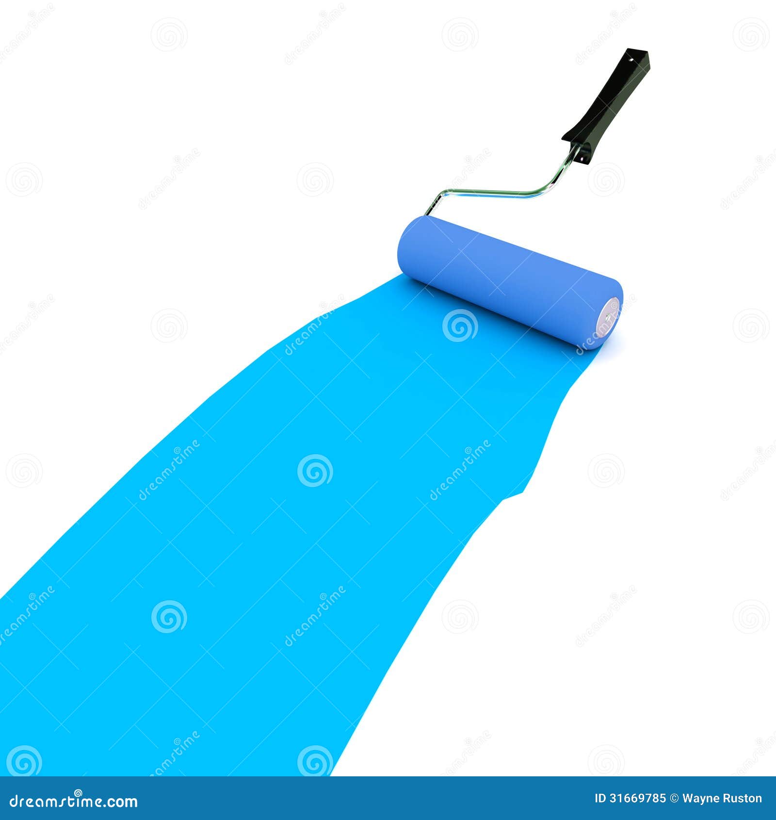 Blue Paint Roller stock illustration. Illustration of improvement 31669785