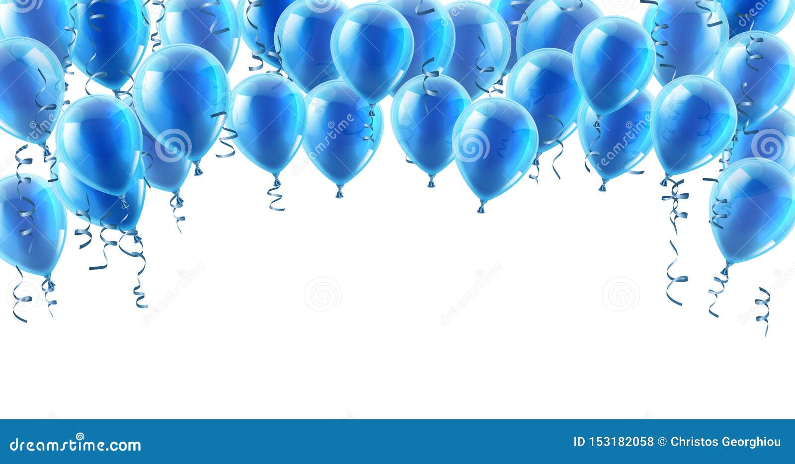 Blue Party Balloons Background Stock Vector Illustration of baloon