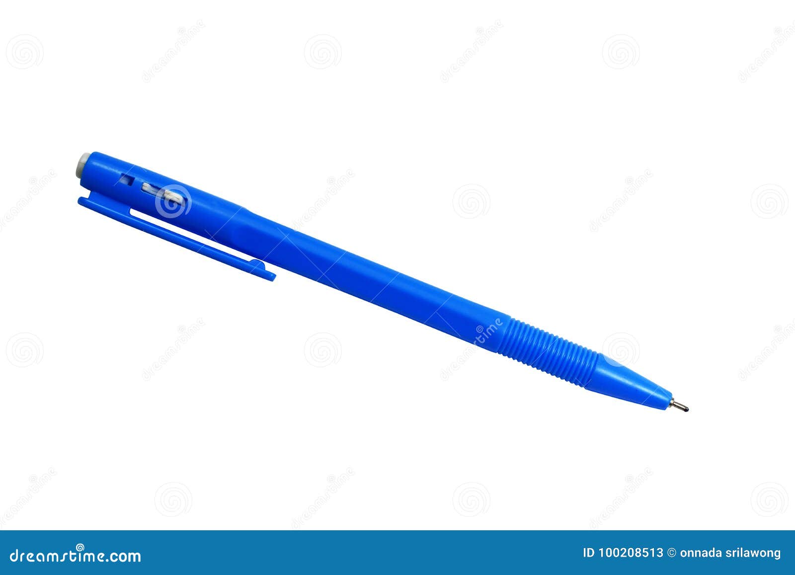 The Blue Pen on White Background Isolated Stock Image Image of object