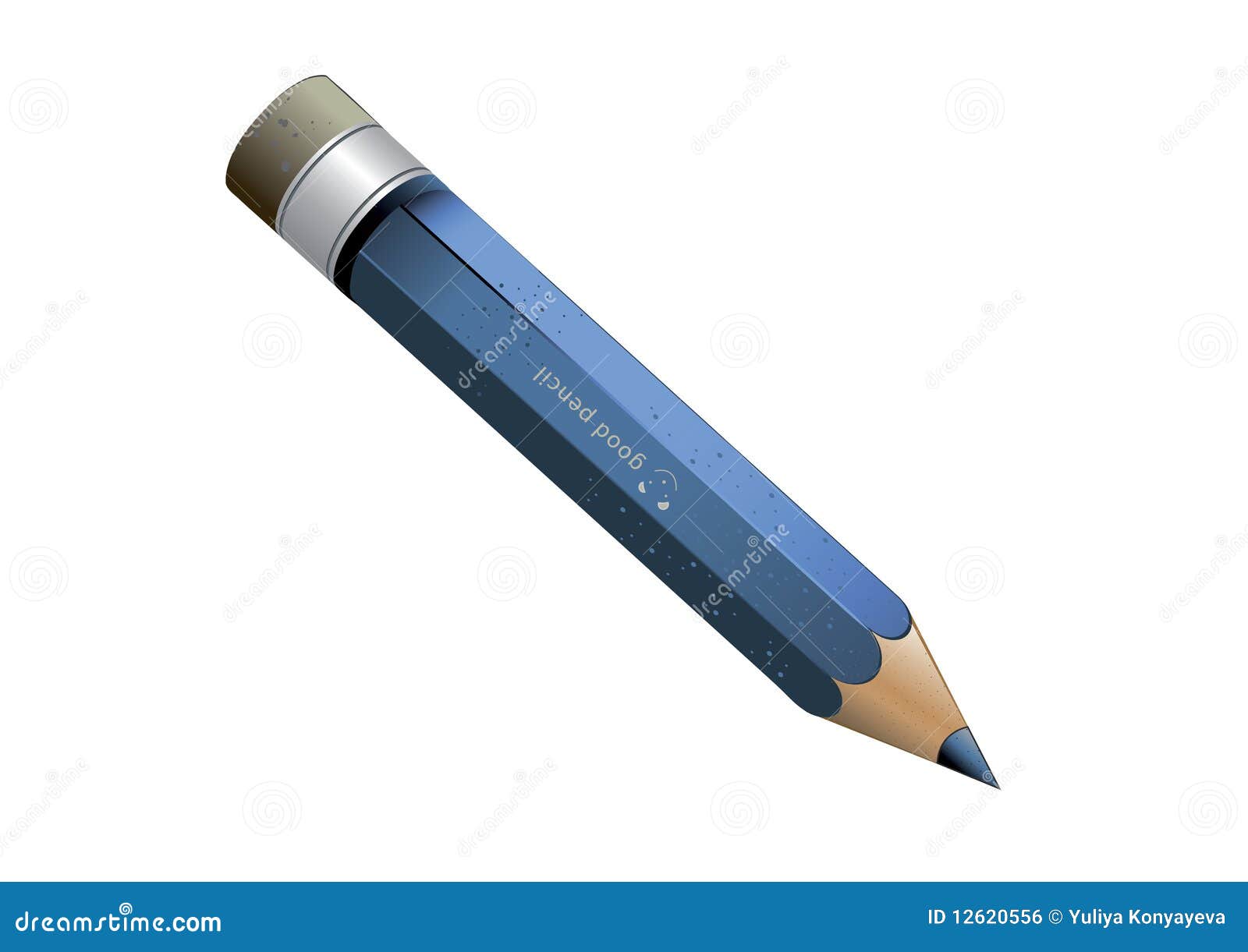 Blue pencil stock vector. Illustration of blue, design 12620556