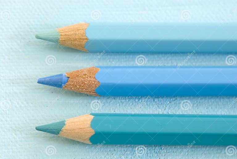 Blue Pencil Crayons stock image. Image of education, drawing 4712301