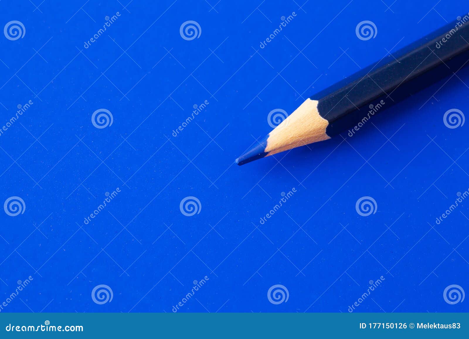Blue Pencil for Drawing on a Blue Stock Photo Image of sharp, pencil