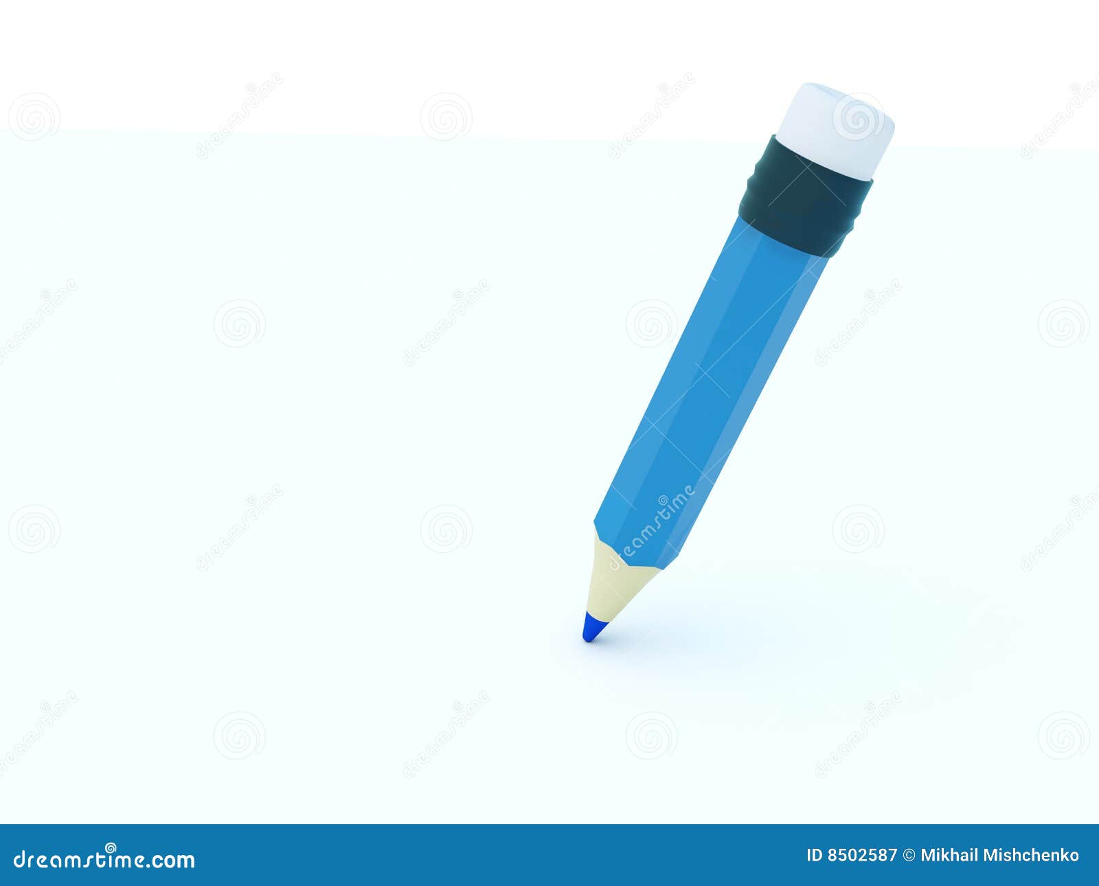 Blue pencil icon stock illustration. Illustration of stationery 8502587