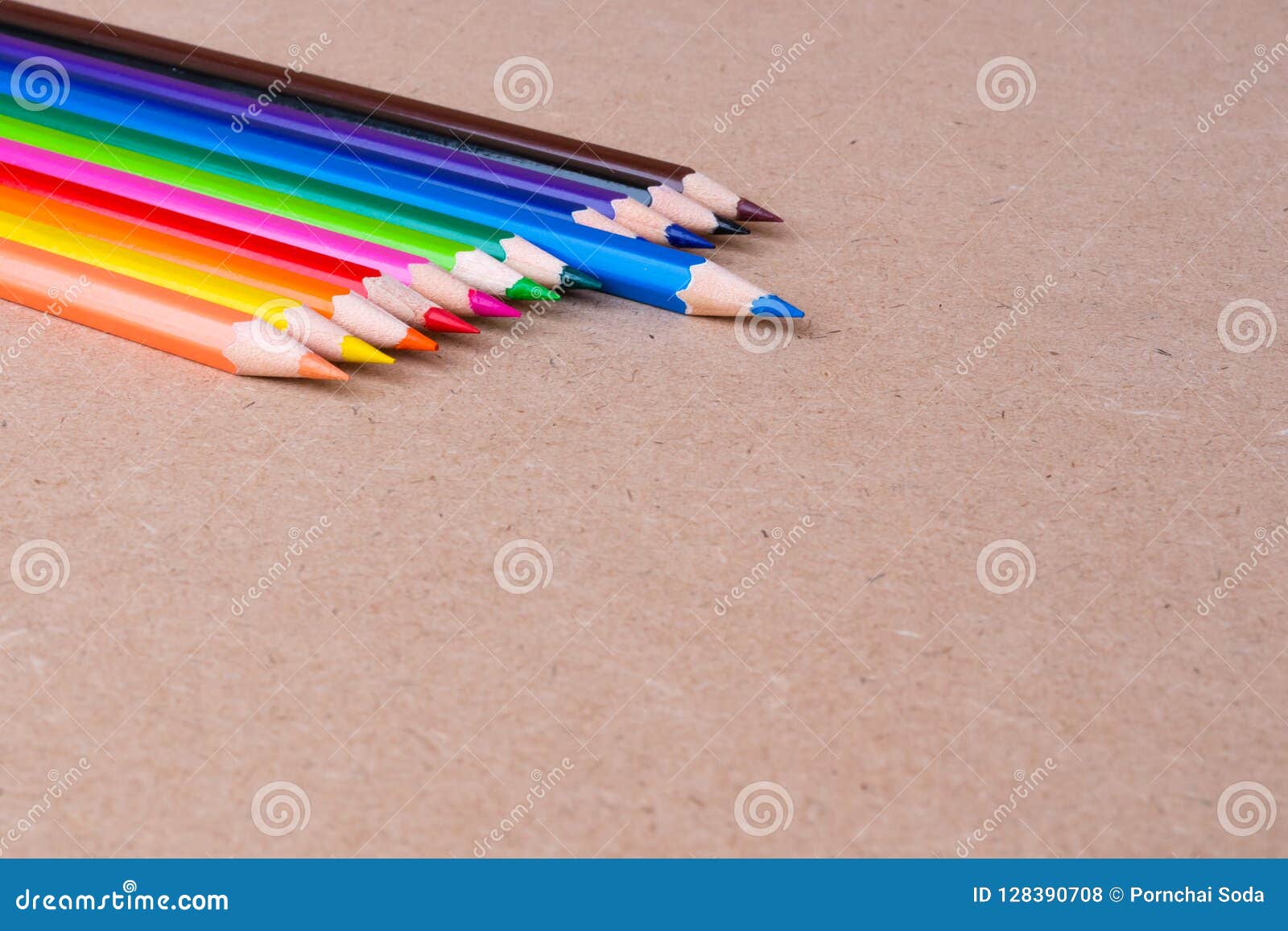Blue Pencil Lead the Other Colorful Pencil on Background, Background