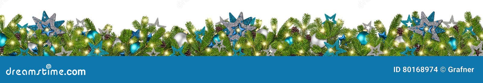 blue petrol silver christmas garland super wide fir branches pan