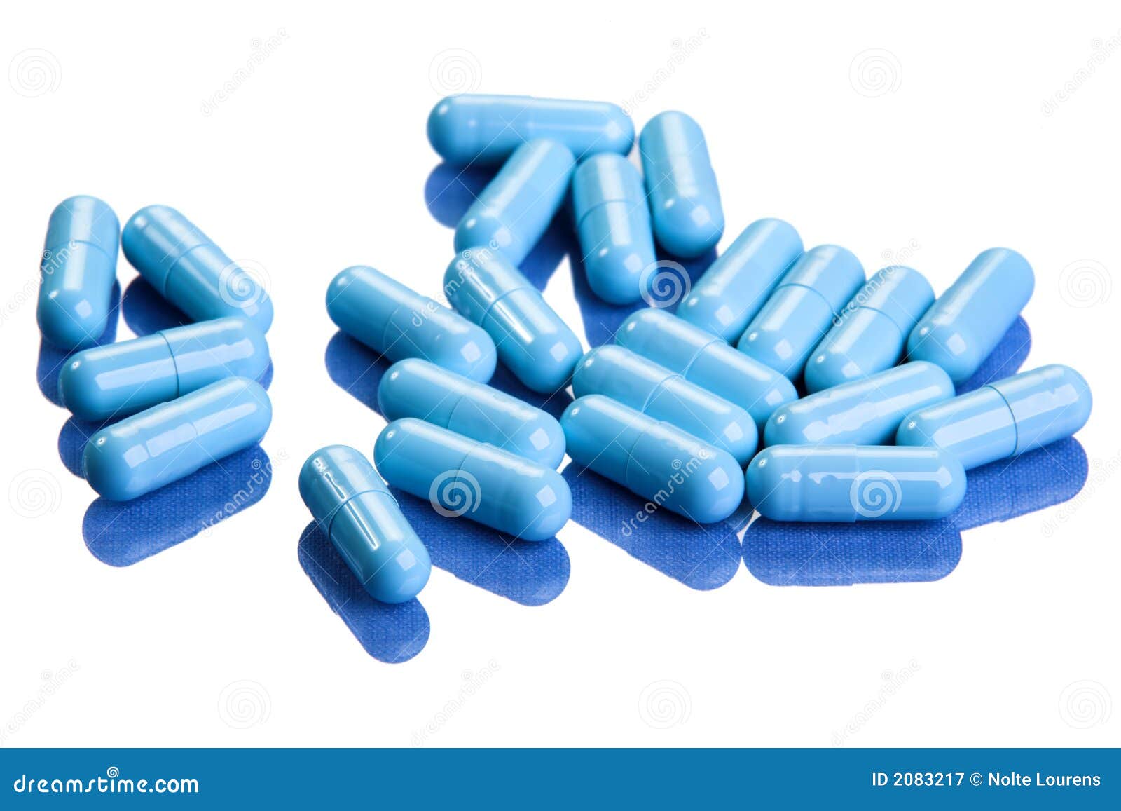 Blue Pills Stock Image Image Of Reflection Treatment 2083217