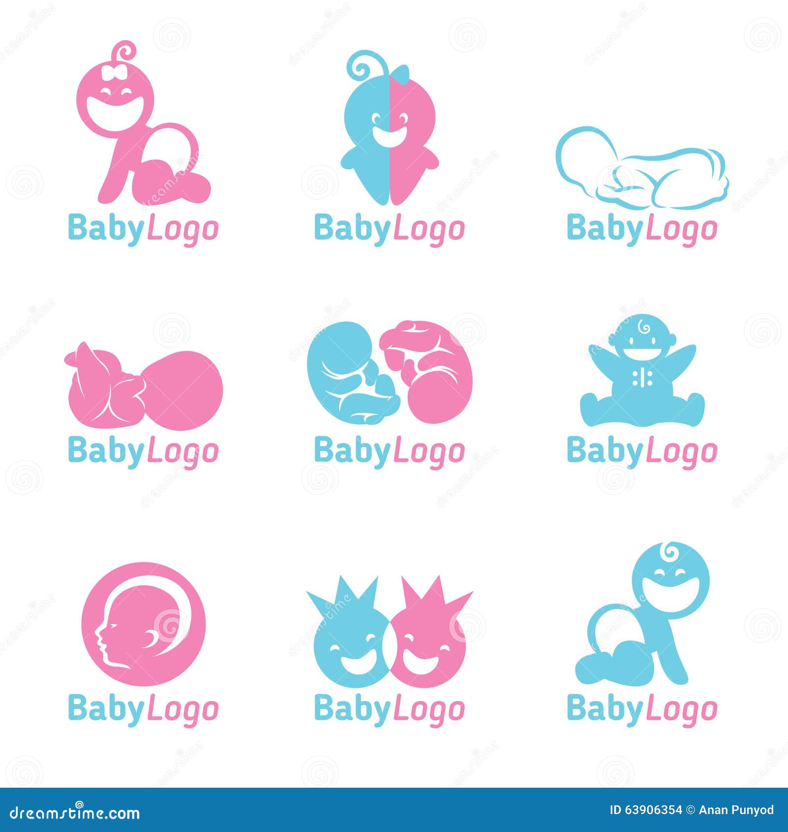 Blue And Pink Baby Logo Vector Design Stock Vector Illustration Of Birth Motherhood Blue And Pink Baby Logo Vector Design Stock Vector Illustration Of Birth Motherhood