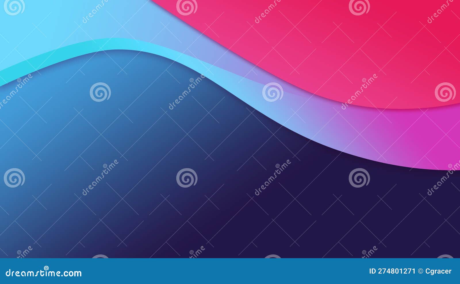 A Blue and Pink Background with a Wave Design Stock Illustration