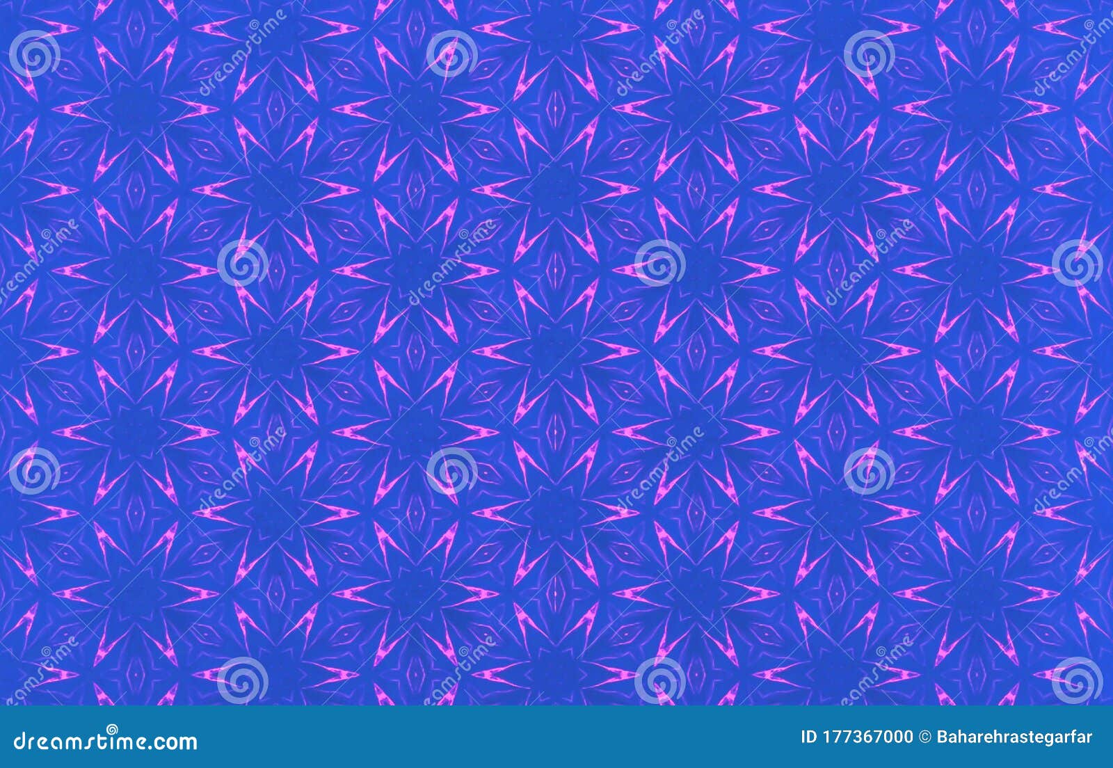 Blue and Pink Floral Pattern Stock Illustration Illustration of