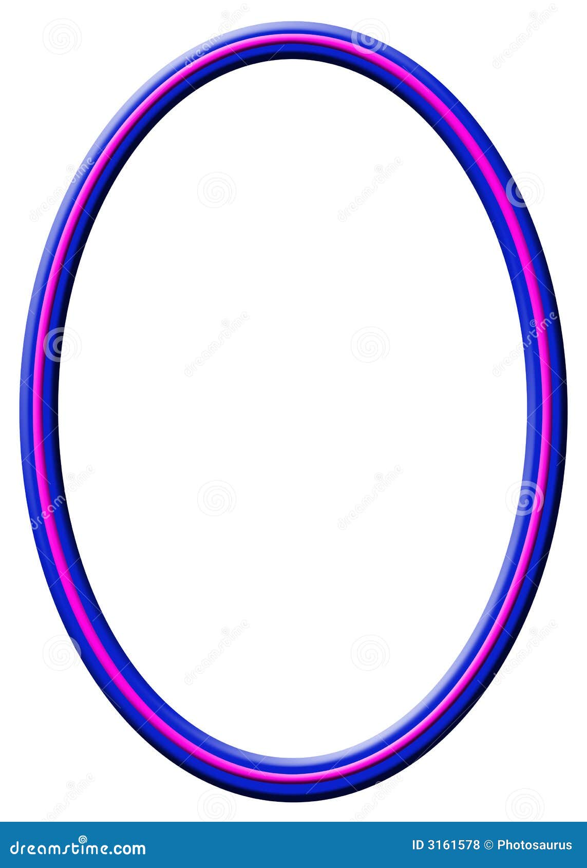 blue-pink oval frame