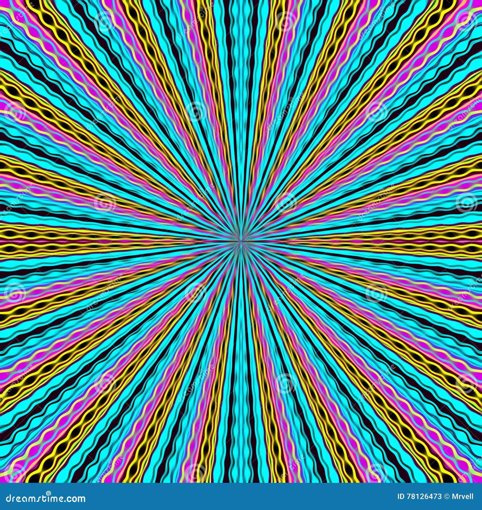 Blue Pink Yellow and Black Abstract Pattern Stock Illustration