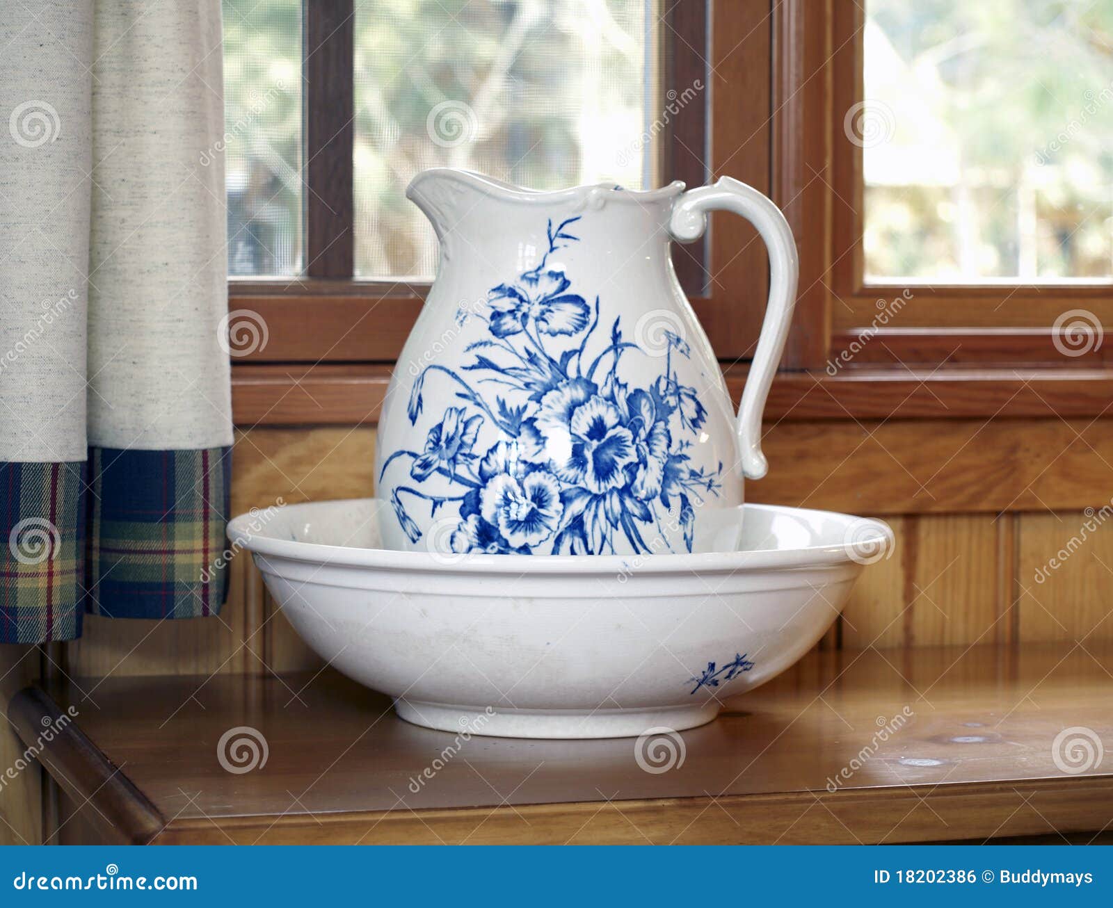 Blue Pitcher and Wash Basin Stock Photo Image of basin, wash 18202386
