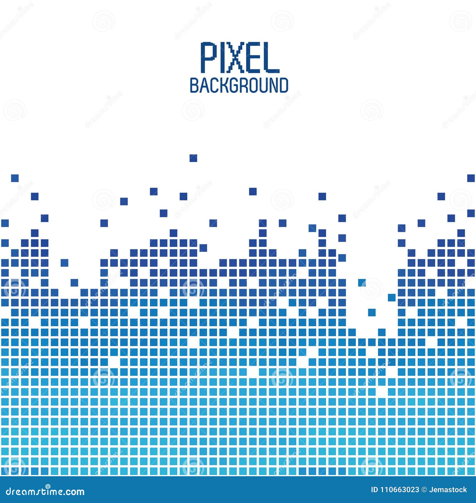 Blue Pixel Background Design Over White Stock Vector - Illustration of ...