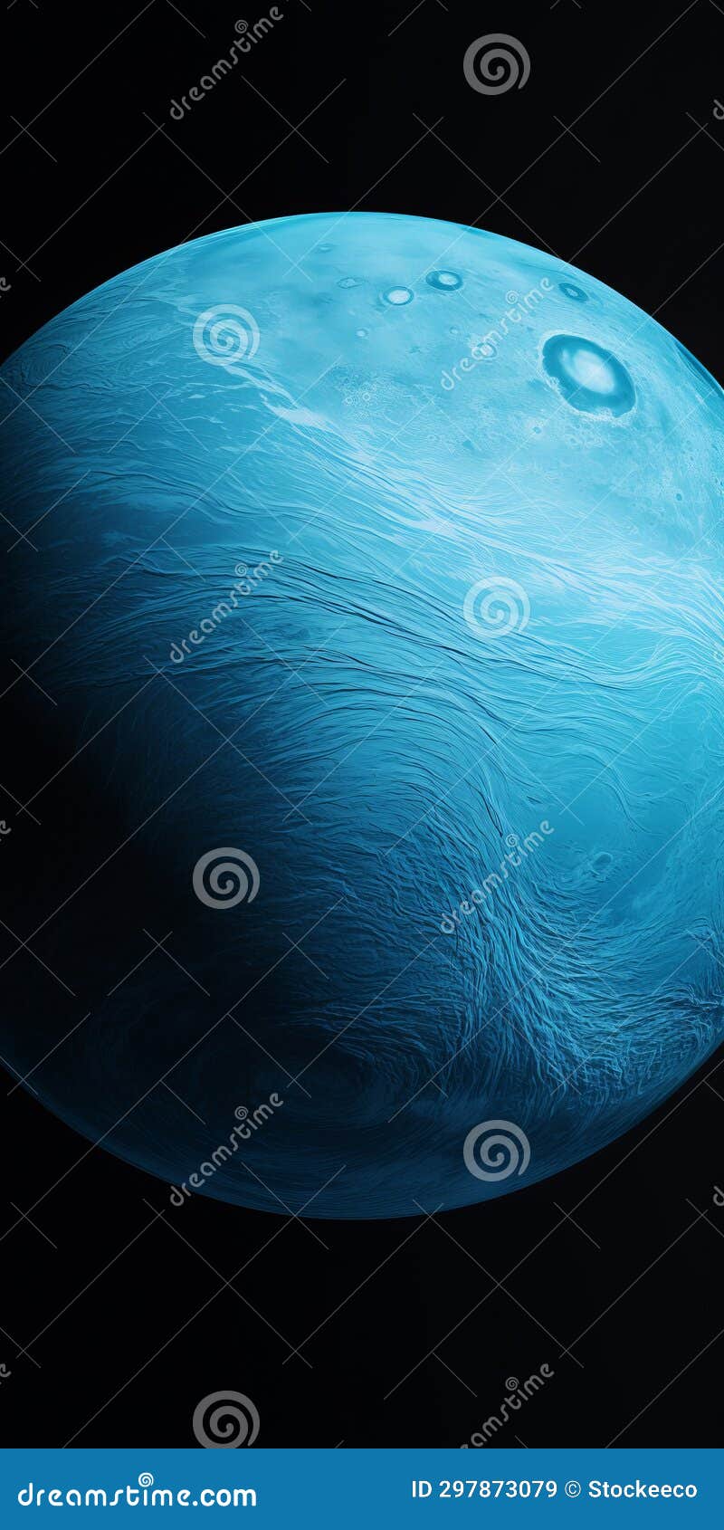 blue planet in space: art nouveau organic flowing lines