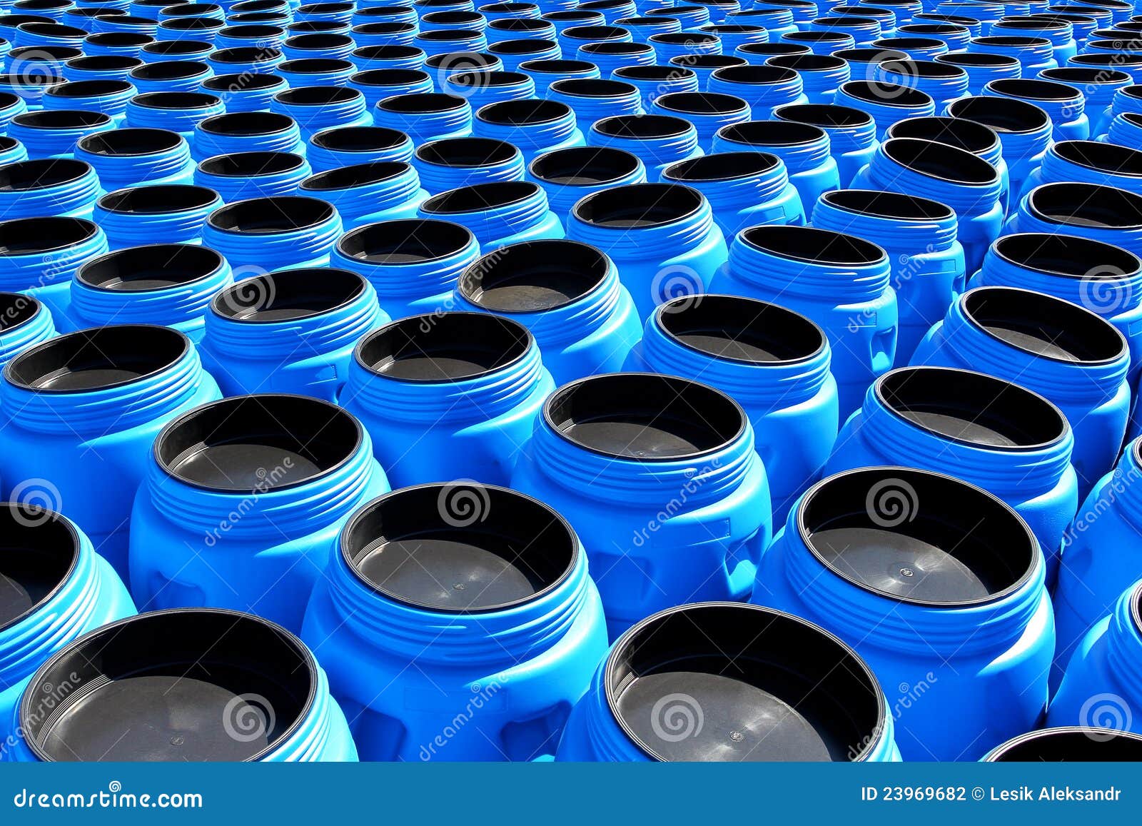 The Blue Plastic Barrels for Chemicals Stock Photo Image of chemicals