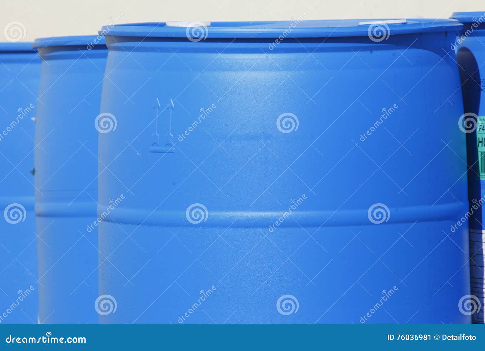 Blue Plastic barrels stock image. Image of germany, bremen 76036981