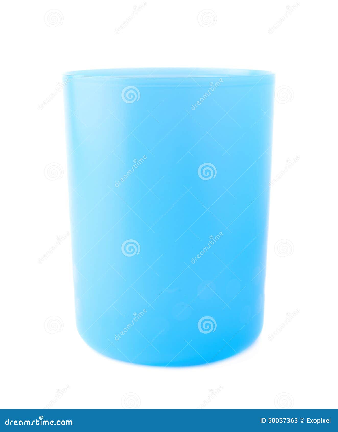 Blue Plastic Beaker Cup Isolated Stock Image Image of party, closeup