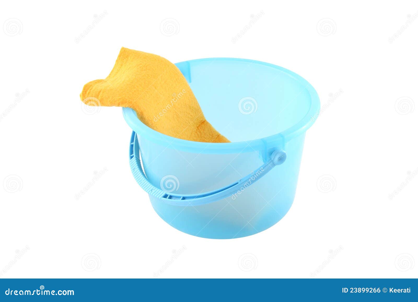 Blue Plastic Bucket and Left Yellow Cloth Stock Photo Image of home