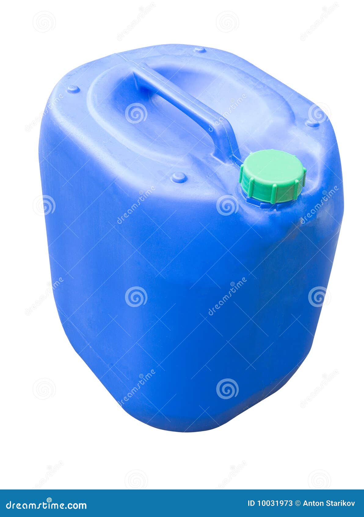 Blue plastic canister stock image. Image of power, clipping 10031973