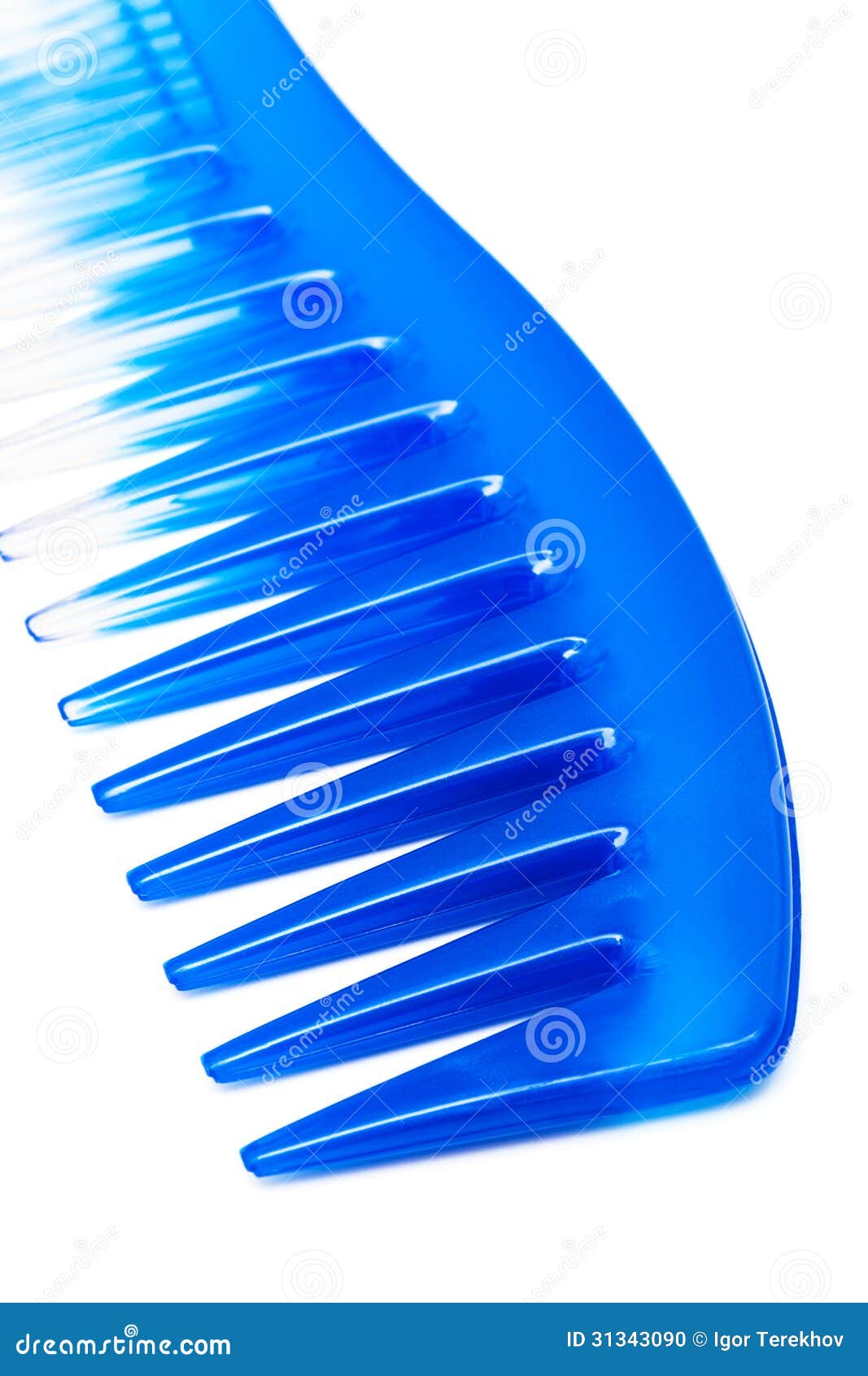 Blue plastic comb stock photo. Image of beauty, style 31343090