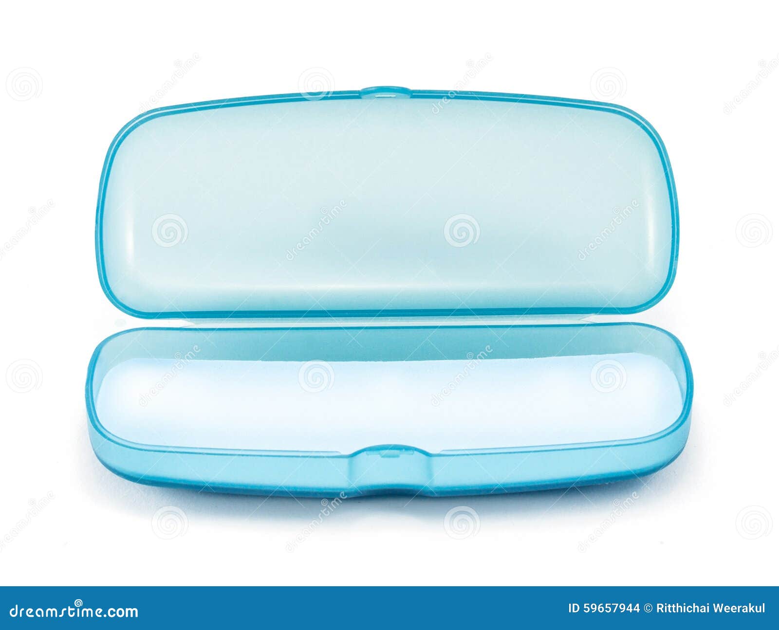 Blue Plastic Glasses Case Isolated on White Stock Photo Image of pack