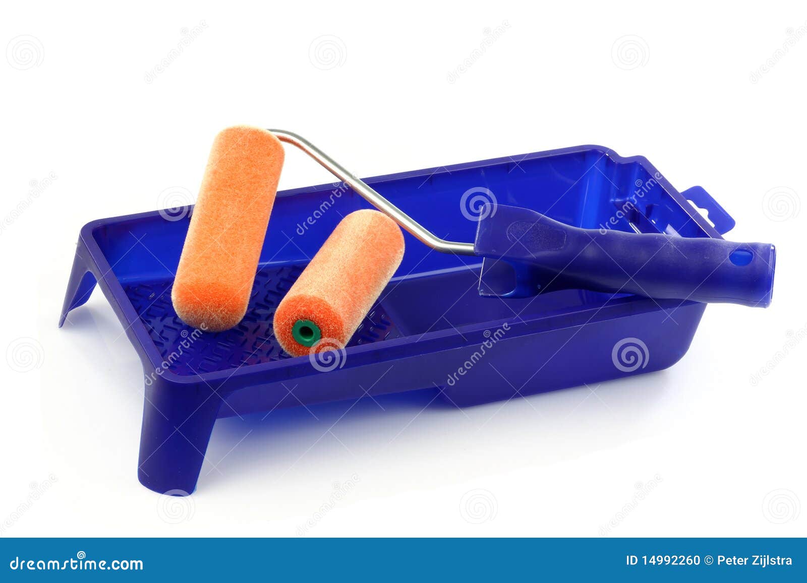 Blue Plastic Paint Pan and a Paint Roller Stock Photo Image of house