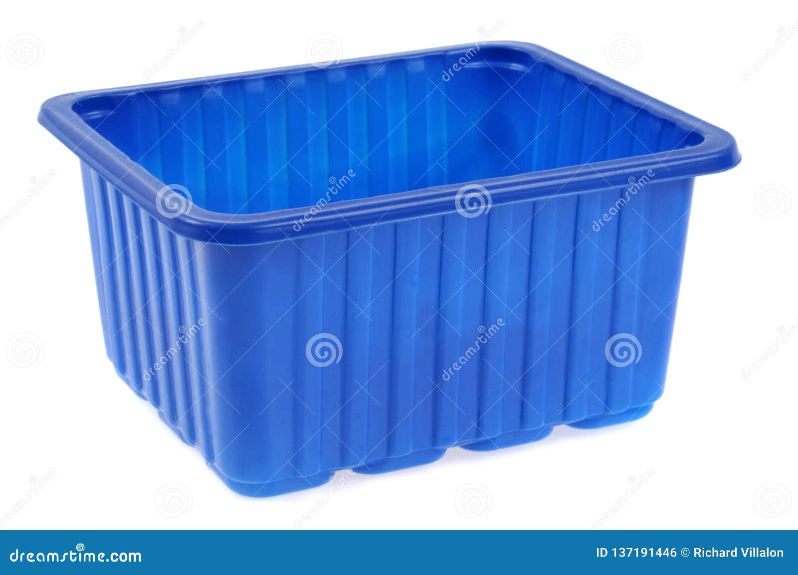 Blue Plastic Tray on a White Background Stock Photo Image of tray