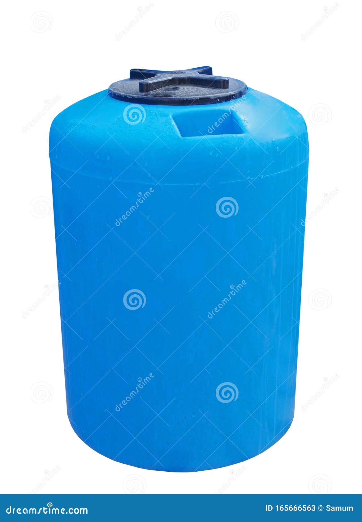 Blue Plastic Water and Liquids Barrel Storage Containers Stock Image
