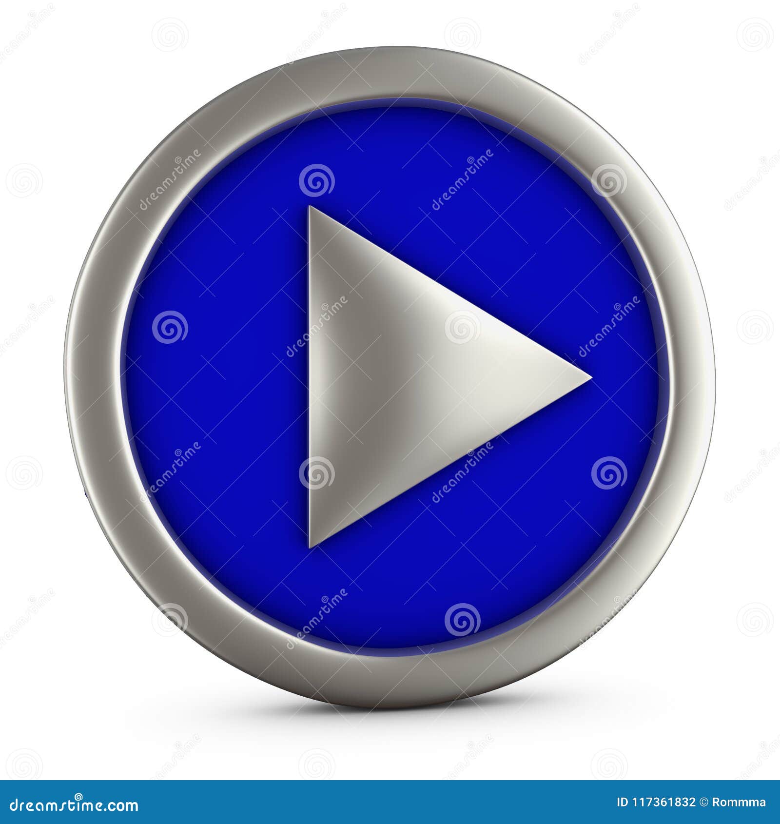 Blue play button stock illustration. Illustration of shiny 117361832