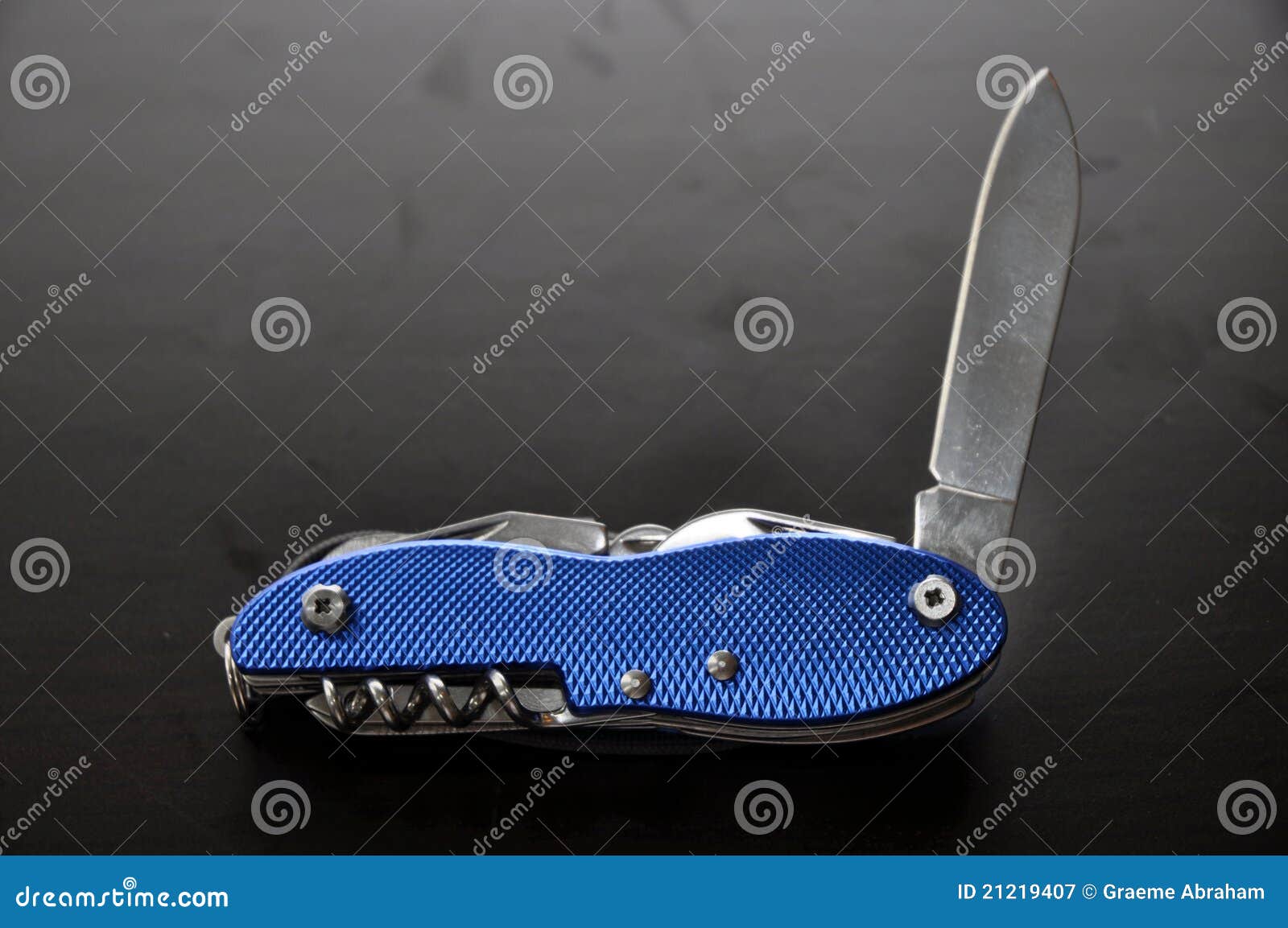 Blue pocket knife stock image. Image of knife, texture 21219407