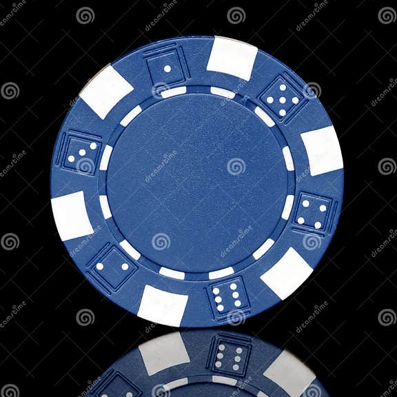 Blue poker chip stock photo. Image of finance, reflection 22686794